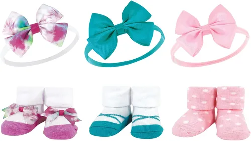 Miniatura 46 de Hudson Baby Conjunto de regalo de diadema y calcetines para niña Flor azul marino rosa