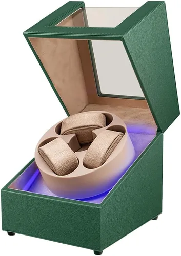 Miniatura 11 de Bobinador de relojes Anyasun para relojes automáticos, caja de bobinador de 3 relojes con pantalla LED, motor japonés ultra silencioso, 4 modos