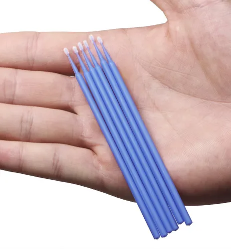 Miniatura 2 de Mini Skater Paquete de 100 microaplicadores dentales de 0.098 pulgadas de diámetro de la cabeza, flexibles, para extensiones de pestañas orales, uso