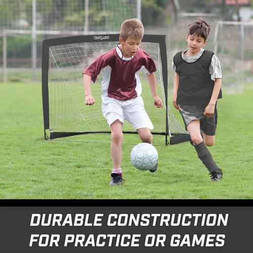 Miniatura 3 de GoSports - Arcos de fútbol portátiles para niños, 13 opciones de color, elige 4 x 3 pies o 6 x 4 pies, redes desplegables de tono