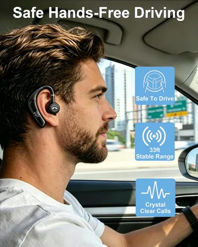 Miniatura 7 de Auriculares Bluetooth V5.4, auriculares inalámbricos para teléfono celular con pantalla LED, manos libres con micrófono para conducir, camionero