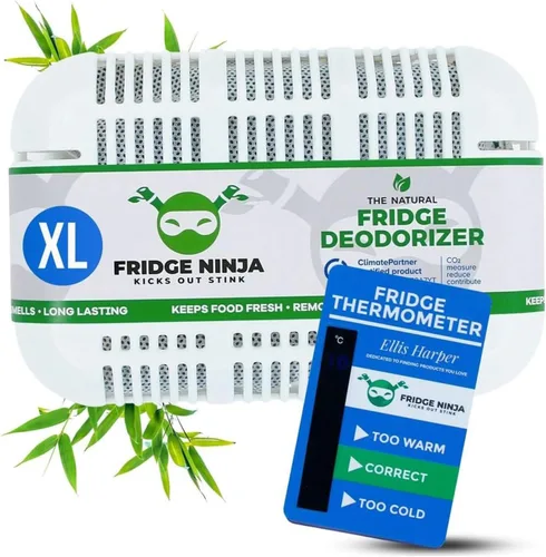 Paquete XL de desodorante para refrigerador y eliminador de olores – Mejor que el bicarbonato de sodio - Eliminador de olores para refrigerador y