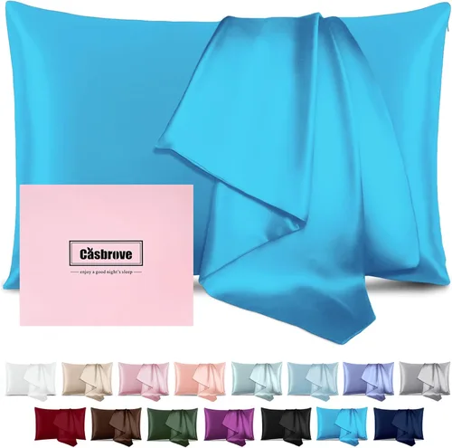 Miniatura 19 de Fundas de almohada de seda para cabello y piel, de seda de morera, suave, transpirable, de ambos lados, de seda natural, con cremallera, 1 paquete