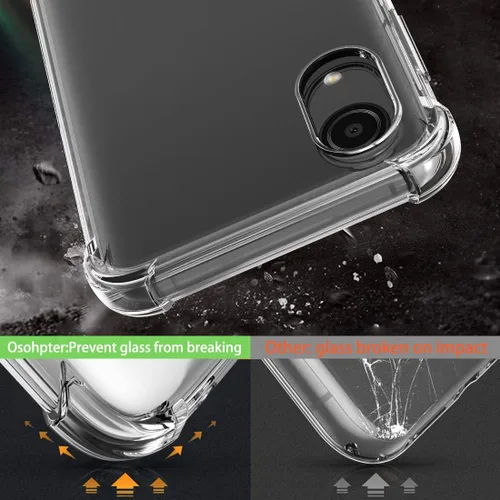 Miniatura 3 de Osophter Funda para Galaxy A03 Core con 2 protectores de pantalla transparente esquinas reforzadas TPU absorción de golpes flexible para Samsung