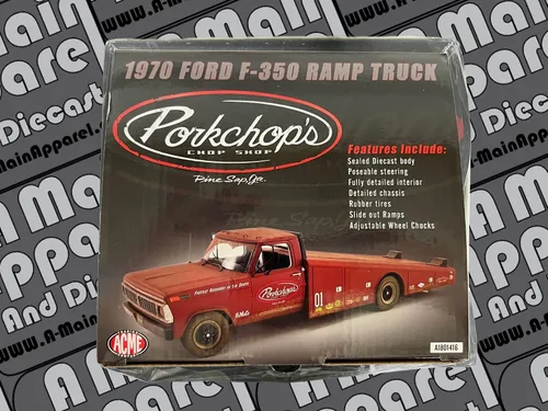 Miniatura 8 de 1970 F-350 Rampa Camión Rojo Imprimación (Roja) Cartilla de Cerkchop's Chop Shop 1/18 Modelo fundido a troquel por Acme A1801416