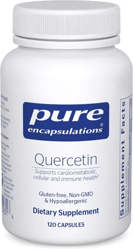 Pure Encapsulations Quercitina - 500 mg - Apoyo inmunológico, salud celular y salud del corazón - Suplemento antioxidante - Sin gluten y sin OGM -
