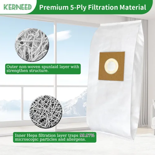 Miniatura 4 de Paquete de 8 bolsas de vacío HEPA tipo Y para aspiradoras Hoover WindTunnel de estilo vertical Y, Z, YZ, piezas de repuesto 4010100Y