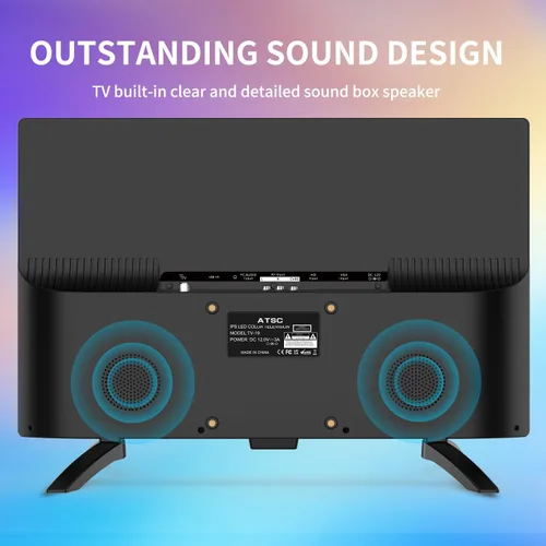 Miniatura 5 de Feihe TV de pantalla plana LED HD de 19 pulgadas, pantalla IPS de 1080p, con sintonizadores digitales duales ATSC/HDMI/VGA/AV/USB, TV RV de 12