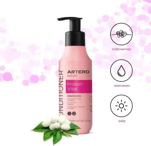 Miniatura 2 de Artero Protein Vital Acondicionador para perros y gatos – Hidratación profunda y reparación de pelaje con proteínas de seda – Acondicionador de aseo