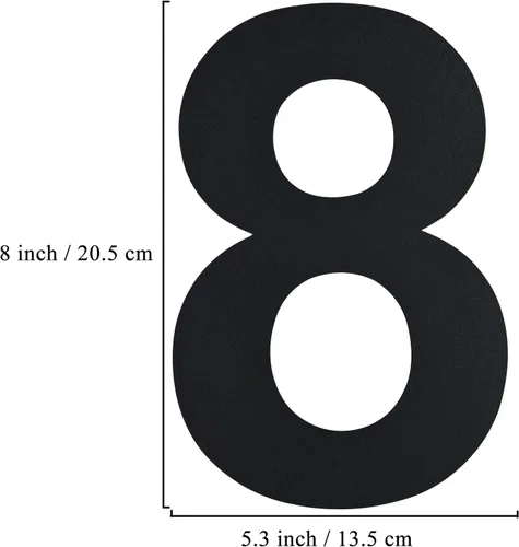 Miniatura 3 de BetLight Números de casa modernos, 8 pulgadas de alto, de acero inoxidable, flotante, número de dirección para exterior/negro/número 8