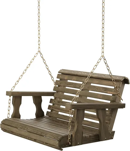 Miniatura 10 de Amish Casual resistente con inclinación hacia atrás, columpio de 3 pies para pórtico de madera en tinte cedro, auténtica artesanía Amish de pino