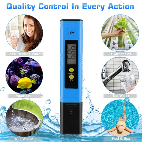 Miniatura 4 de Medidor de pH para agua de cultivos hidropónicos, medidor digital de ph alta precisión 0.01 con rango de medición de pH 0-14, medidor de bolsillo