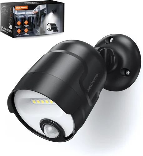 Luz con sensor de movimiento a pilas para exteriores, recargable de 4000 mAh, 600 lúmenes, foco de batería para exteriores, impermeable, para Negro