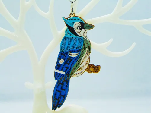 Miniatura 11 de Colección Quilling Bird Lovers – Adornos de quilling hechos a mano para amantes de los animales, decoraciones para el hogar y días festivos, dijes