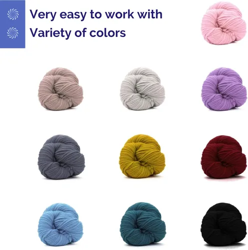 Miniatura 5 de Fibras de Revolución Hilo Premium Super Voluminoso de Lana Merino 100 Gramos de Peso Grueso 100% para Tejer, Crochet, Manta para Bebé, Teñido