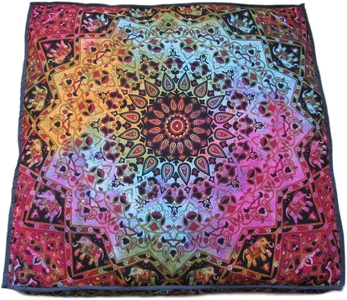 Miniatura 54 de CRAFT KALA Funda de cojín con diseño de mandala, funda de cojín para asiento, hippie, decorativo, bohemio, otomano, de algodón, indio, para sala
