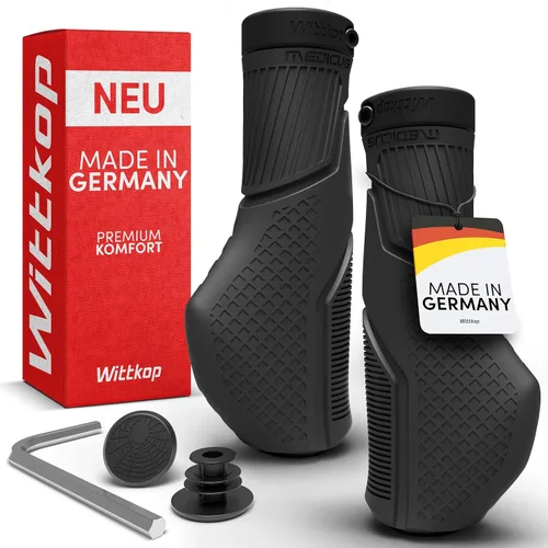 Wittkop Empuñaduras de bicicleta con innovador diseño de 3 zonas fabricadas en Alemania - Comodidad ergonómica antideslizante y zonas EFC para un