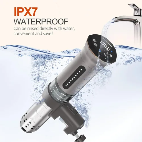 Miniatura 7 de KitchenBoss Sous Vide - Máquina de cocción al vacío: Circulador de inmersión térmica ultra silenciosa de 1100 W IPX7 resistente al agua, pantalla