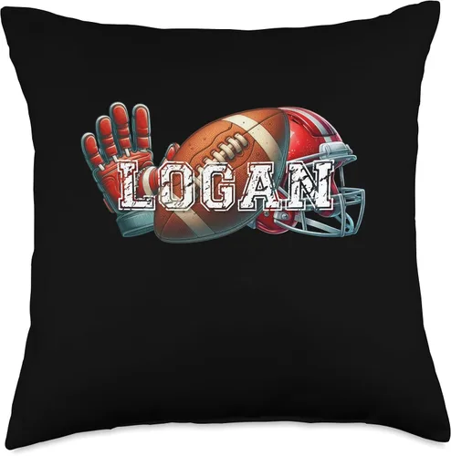Logan Football - Almohada con nombre personalizado