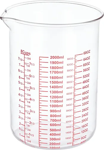 Miniatura 10 de Ackers - Taza medidora de vidrio de 1 taza, taza medidora de líquido de borosilicato de 8 onzas con boquilla