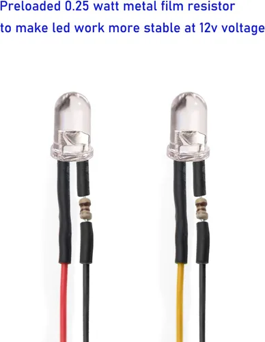 Miniatura 5 de 165 diodos emisores de luces LED precableadas de 12 V 0.197 in (11 colores x 15 piezas) kit surtido de lentes transparentes, blanco cálido, blanco