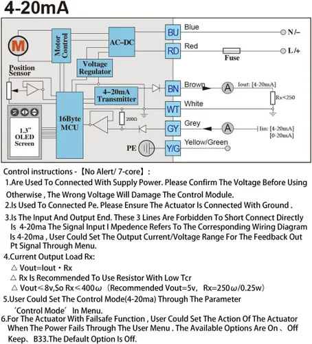 Miniatura 4 de 2 vías 1/2 "DN15 24VAC/DC 4-20mA/0-20mA Actuador proporcional de acero inoxidable Control de modulación integral Válvula de bola motorizada