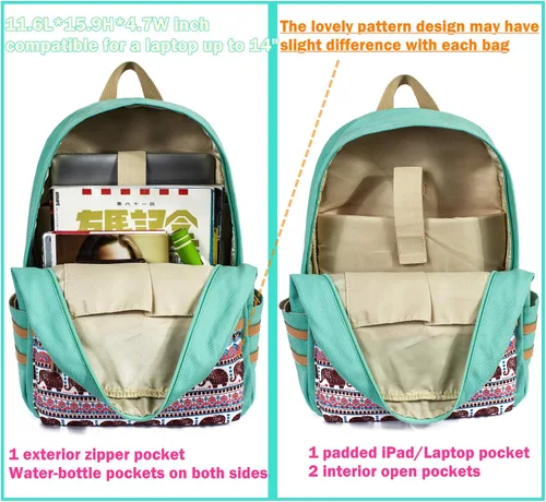 Miniatura 4 de Leaper - Mochilas para Adolescentes Niñas Adolescentes Mochila Set Bolsas Escolar Libreros 3 en 1, Rosa), BP5274