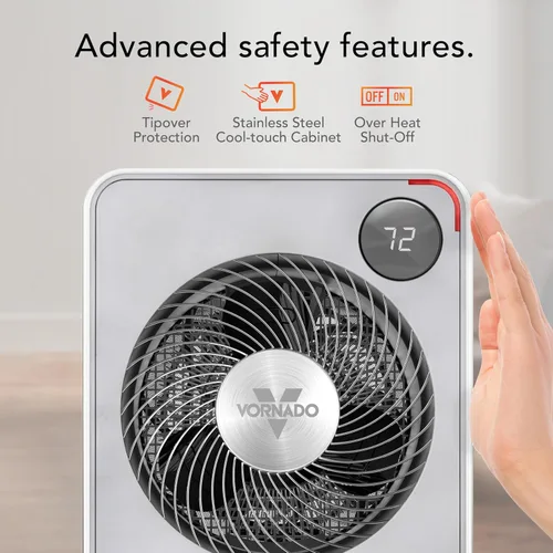 Miniatura 4 de Vornado VMHi500 (2025) Calentador de espacio de metal para toda la habitación, termostato digital, control remoto, control automático de clima