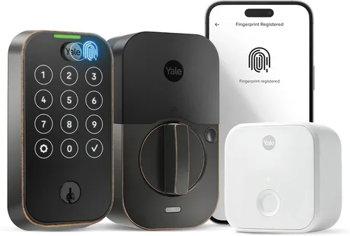 Miniatura 13 de Yale Assure Lock 2 Touch Deadbolt, Cerradura de puerta de entrada sin llave de ante negro con teclado digital táctil y escáner de huellas