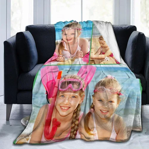 Miniatura 28 de Manta personalizada con collages de fotos, mantas personalizadas para familiares, amigos, perros o mascotas, utilizada como recuerdo y regalo, 1 1