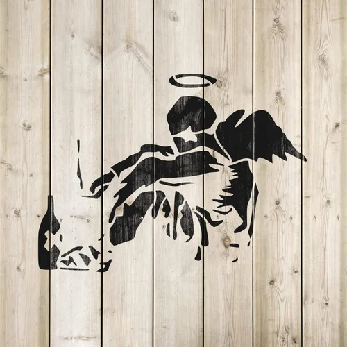 Miniatura 4 de Plantilla de ángel caído Banksy - Plantilla de Banksy, arte de pared de Banksy, impresiones de Banksy, arte de Banksy, plantilla de graffiti