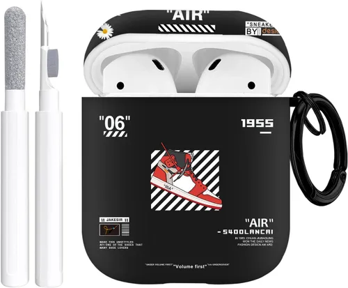 Miniatura 25 de Gedicht Compatible con fundas protectoras Apple Airpods de 2ª generación, zapatos deportivos de baloncesto y fútbol, repuesto suave de TPU