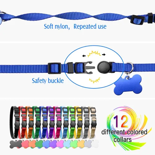 Miniatura 2 de Collares mejorados para cachorros de camada, collares de identificación para cachorros, suministros de parto, collares de nailon suave separables