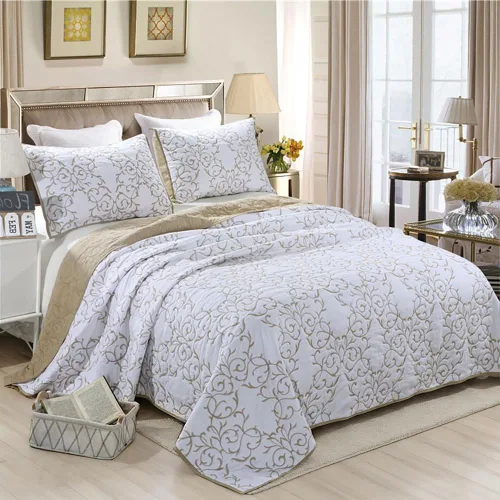 Miniatura 20 de Sanracie Edredón extragrande tamaño King (120"x120"), juego de edredón 100% algodón con estampado floral verde de 3 piezas, edredón suave y ligero