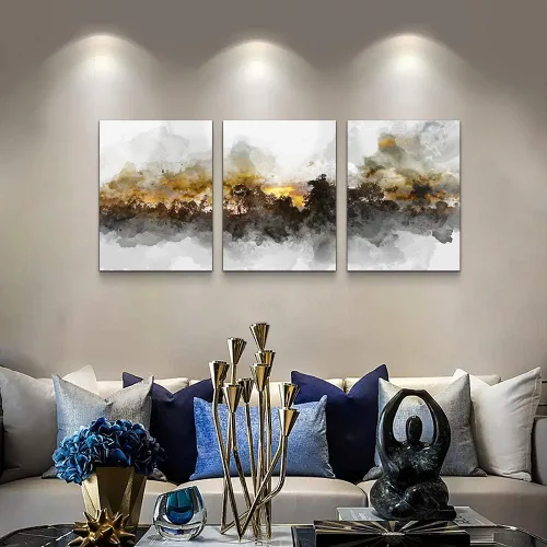 Miniatura 3 de Arte de pared para sala de estar, pintura abstracta en blanco y negro, decoración de pared para baño, dormitorio, obra de arte, pintura de 16" x