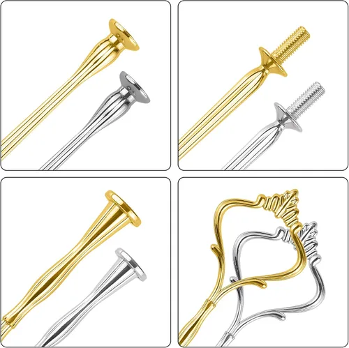Miniatura 2 de Juego de 6 bandejas escalonadas para soporte de pastel, corona, soporte de 3 niveles para tartas, accesorios para bodas y fiestas, resina para Negro