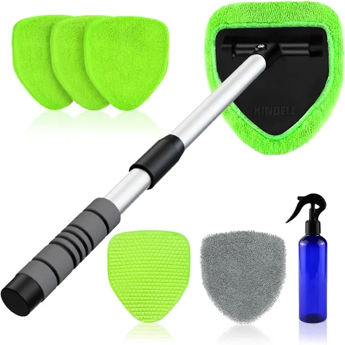 Miniatura 10 de XINDELL Herramienta de Limpiador de Parabrisas – Kit de Limpieza de Ventanas Interiores de Coche con Mango Extensible y 4 Almohadillas