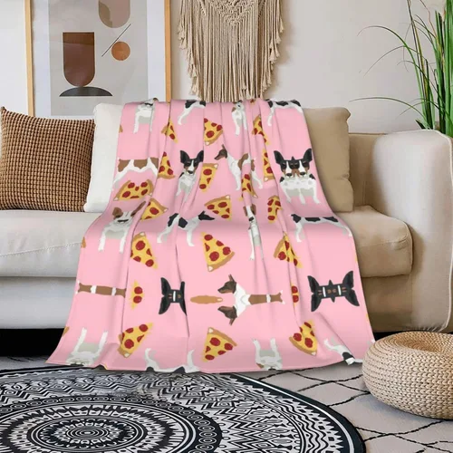 Miniatura 2 de Rat Terrier - Manta estampada de perro, súper suave y cómoda, 50 x 40 pulgadas, manta cálida reversible y mullida para cama, sofá, viajes, campamento