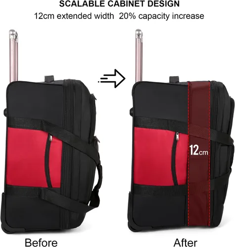 Miniatura 2 de yotefe Softside - Equipaje expandible con ruedas giratorias y bolsillo para teléfono, 30 pulgadas, Negro Azul, Equipaje extensible Softside