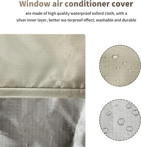 Miniatura 4 de Homydom Cubierta de aire acondicionado para ventana S 21 pulgadas de ancho x 16 pulgadas de profundidad x 15 pulgadas de alto, impermeable, beige