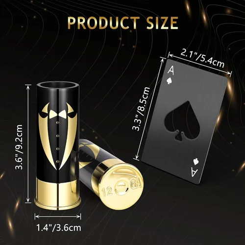 Miniatura 2 de Yoption Set de 16 piezas de regalos para padrinos de boda, 8 vasos de chupito con 8 abridores de botellas tamaño tarjeta de crédito para propuesta