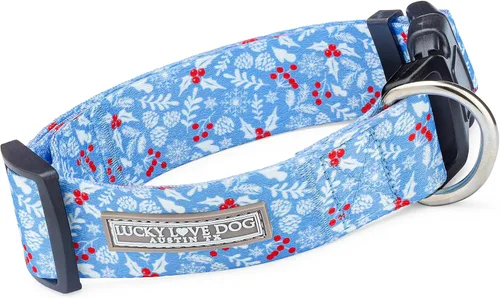 Lucky Love Dog Collar ancho para perro, ajustable, duradero, correa suave y cómodo de 1.5 pulgadas de ancho para perros machos y hembras con hebilla