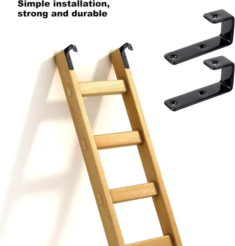 Miniatura 4 de Paquete de 8 ganchos para escalera de litera, ancho interior de 1 pulgada, soportes de gancho en J resistentes de hierro revestido de vinilo