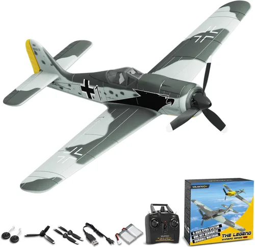 Miniatura 11 de VOLANTEXRC - Avión RC, Avión de control remoto de 4 canales BF109 Fighter RTF con alerones, giroscopio, acrobacia y 3 modos, fácil de volar, avión