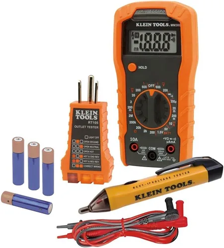 Miniatura 2 de Klein Tools Kit de prueba eléctrica con multímetro digital, probador de voltaje sin contacto y estuche de transporte
