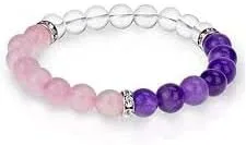 Pulseras de piedras preciosas para mujeres y hombres, pulsera de cristal curativo para meditación, reiki y yoga, pulsera con cuentas de piedras de