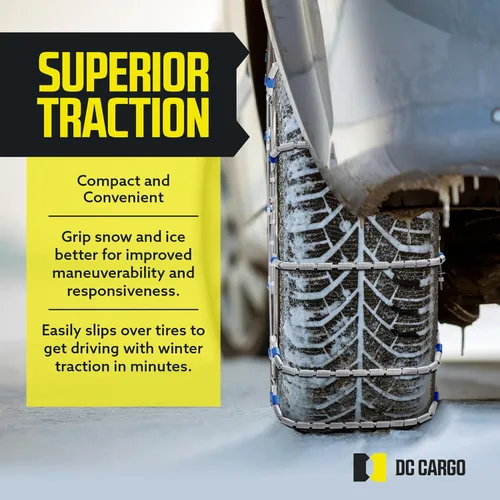 Miniatura 6 de Cadenas de neumáticos para nieve y hielo, se ajustan a coches de pasajeros y algunos SUV, construidas para proporcionar máxima tracción y agarre
