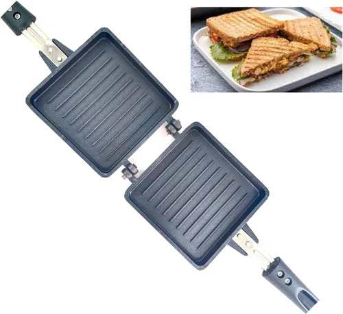 Miniatura 5 de Sandwichera de gas para estufa, tostadora de sándwich antiadherente, prensa de sándwich portátil para estufa de gas, fácil de usar y limpiar