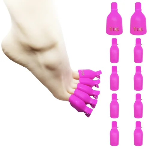 Miniatura 15 de Kit de removedor de esmalte de uñas de gel con 10 clips de removedor de esmalte de uñas rosa con tapa, botella dispensadora, empujador de cutículas