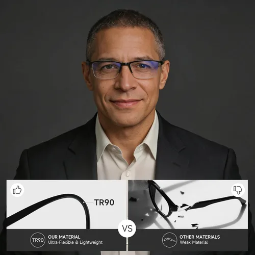 Miniatura 3 de Paquete de 3 lentes de lectura para hombres, lectores rectangulares de bisagra de resorte para hombres y mujeres con bloqueo de luz azul